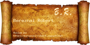Bereznai Róbert névjegykártya